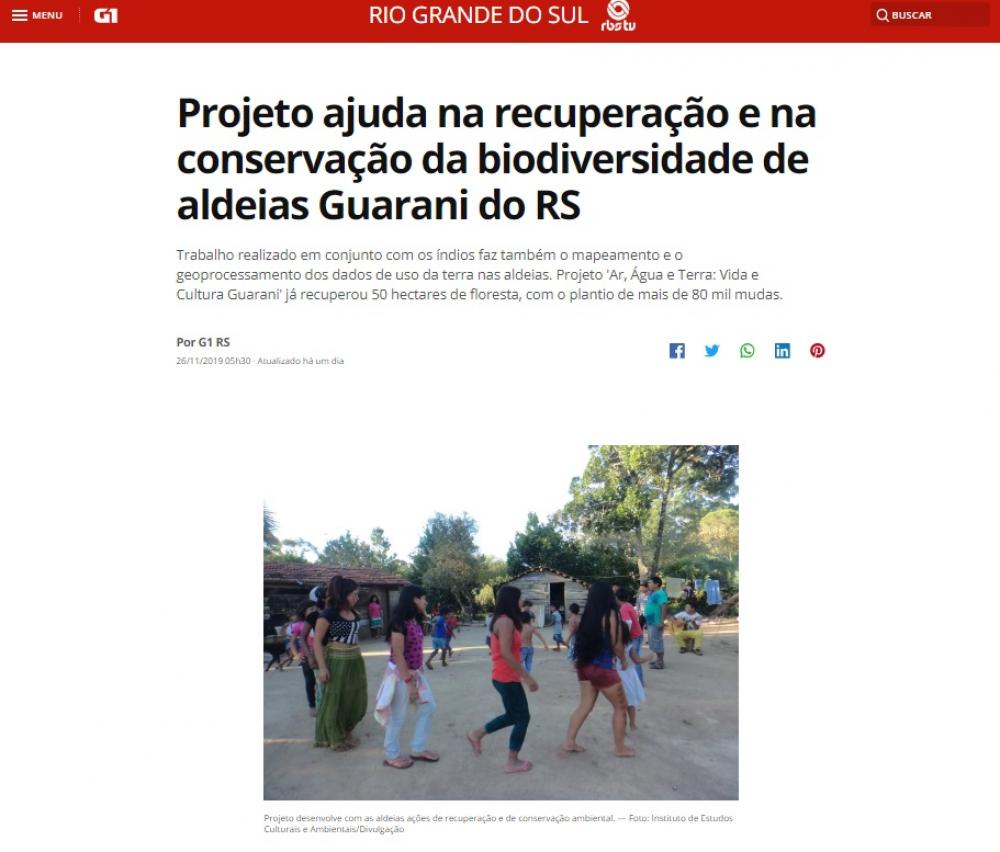 Projeto ajuda na recuperação e na conservação da biodiversidade de aldeias Guarani do RS - RBS